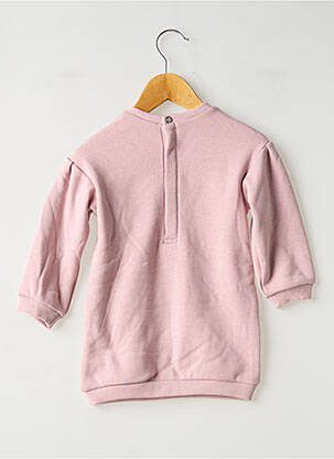 Robe mi-longue fermeture pressionnée manches longues rose IKKS fille