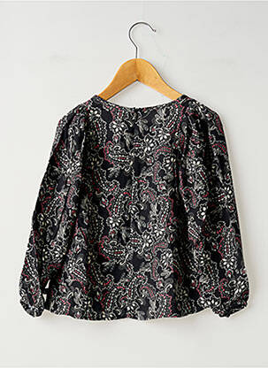 Blouse imprimé fantaisie manches longues noir IKKS fille