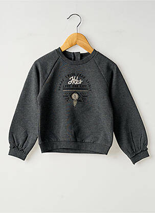 Sweat-shirt manches longues manches longues gris IKKS fille