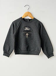 Sweat-shirt manches longues manches longues gris IKKS fille