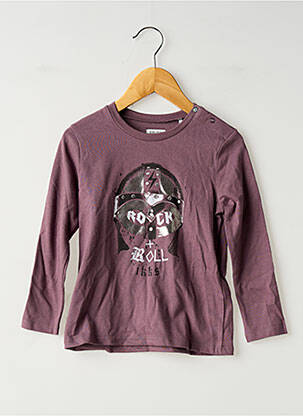 T-shirt coupe droite manches longues violet IKKS fille