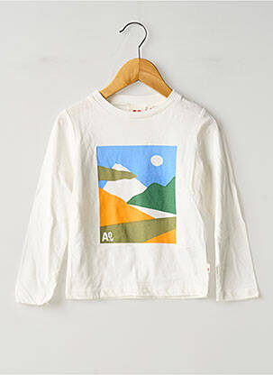 T-shirt coupe droite manches longues blanc AO76 fille