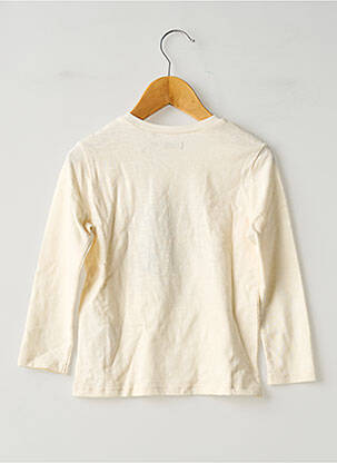T-shirt fermeture boutonnée à l'épaule manches longues beige IKKS fille