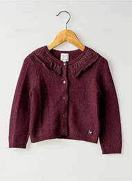 Gilet manches longues coupe droite violet CARREMENT BEAU fille