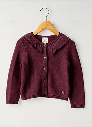Gilet manches longues coupe droite violet CARREMENT BEAU fille