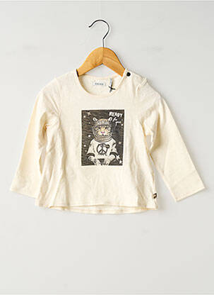 T-shirt coupe droite manches longues beige IKKS fille