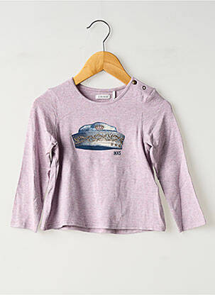 T-shirt coupe cintrée manches longues violet IKKS fille