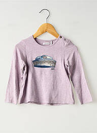 T-shirt coupe cintrée manches longues violet IKKS fille