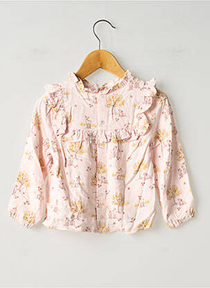 Blouse imprimé fantaisie manches longues rose CARREMENT BEAU fille