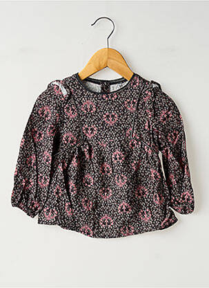 Blouse fermeture pressionnée manches longues noir IKKS fille