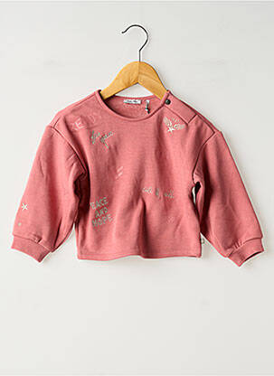 Sweat-shirt manches longues manches longues rose IKKS fille