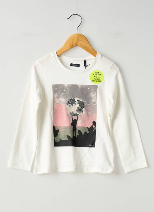 Top coupe droite manches longues blanc IKKS fille