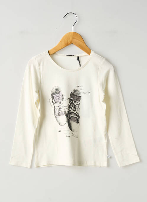 Top coupe droite manches longues beige IKKS fille