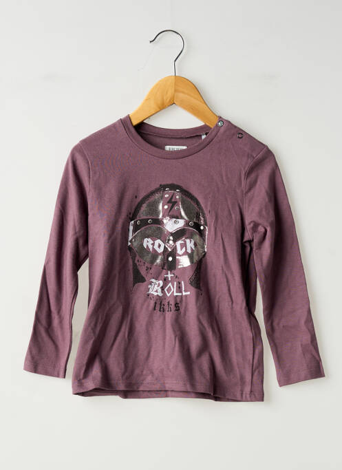 T-shirt coupe droite manches longues violet IKKS fille