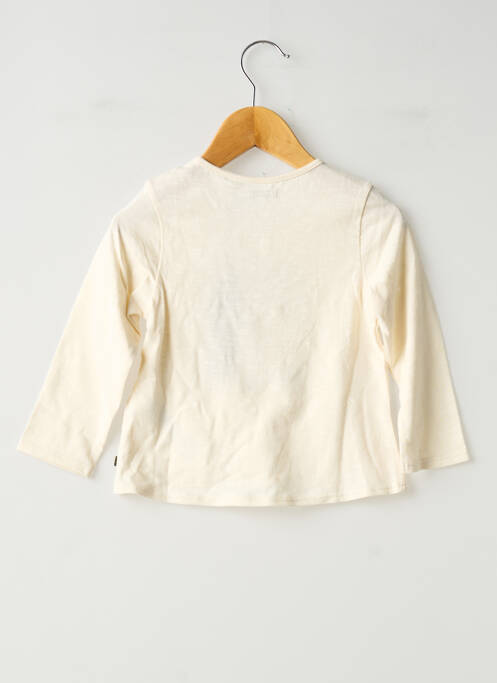 T-shirt coupe droite manches longues beige IKKS fille