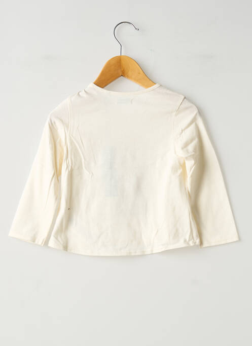 T-shirt coupe droite manches longues beige IKKS fille