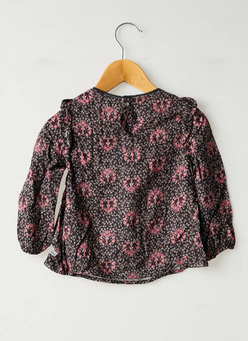 Blouse imprimé fleurs manches longues noir IKKS fille