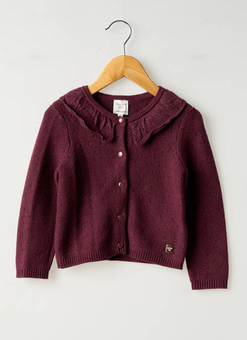 Gilet manches longues violet CARREMENT BEAU fille