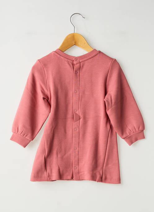 Robe mi-longue fermeture pressionnée manches longues rose IKKS fille