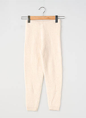 Pantalon droit resserrée sur le bas taille élastique beige LOUISE MISHA fille