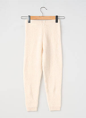 Pantalon droit resserrée sur le bas taille élastique beige LOUISE MISHA fille