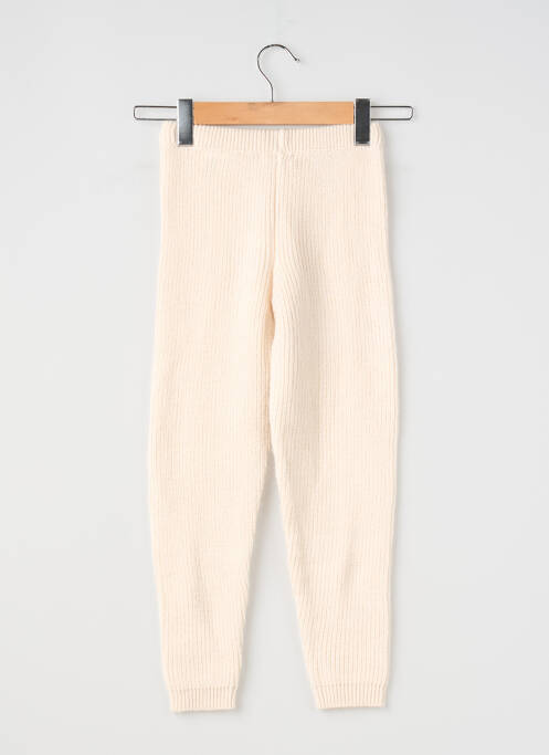 Pantalon droit resserrée sur le bas taille élastique beige LOUISE MISHA fille