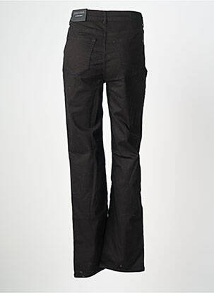 Pantalon droit fermeture zippée sous rabat boutonné taille normale noir BASE LEVEL femme