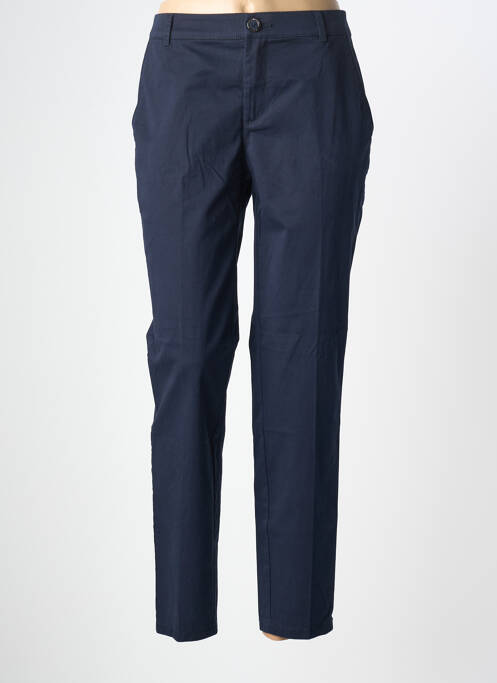 Pantalon chino fermeture zippée sous rabat boutonné taille normale bleu STREET ONE femme