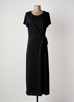 Robe longue manches courtes manches courtes noir ÉTYMOLOGIE femme