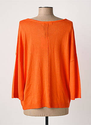 Pull col v manches longues orange ÉTYMOLOGIE femme