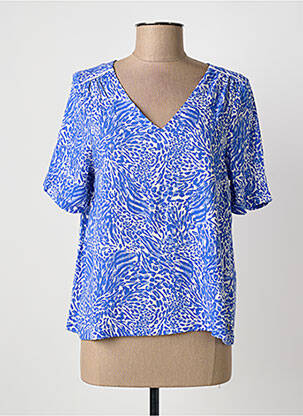 Top manches courtes manches courtes bleu ÉTYMOLOGIE femme