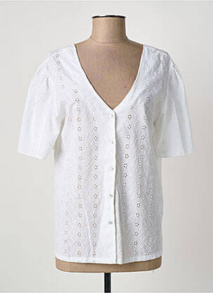 Chemisier coupe droite manches courtes blanc ÉTYMOLOGIE femme