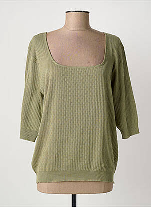 Top col carré manches longues vert MADIVA femme