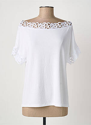 Top tissage jersey manches courtes blanc MADIVA femme