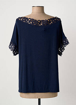 Top stretch manches courtes bleu MADIVA femme