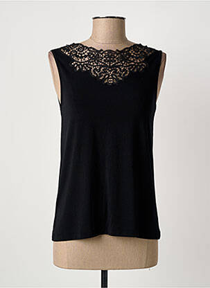 Top tissage jersey sans manche noir MADIVA femme