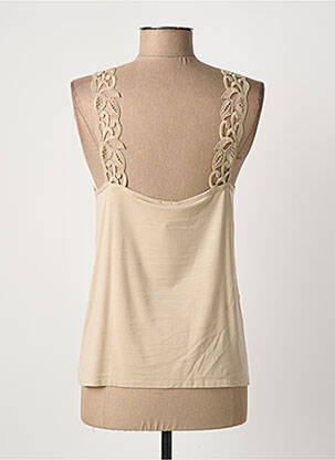 Top tissage jersey sans manche beige MADIVA femme