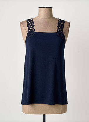 Top tissage jersey sans manche bleu MADIVA femme