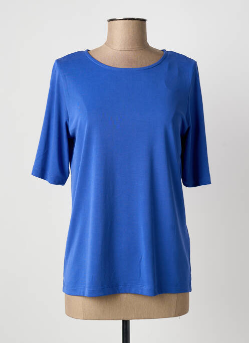 Top tissage jersey manches courtes bleu ÉTYMOLOGIE femme