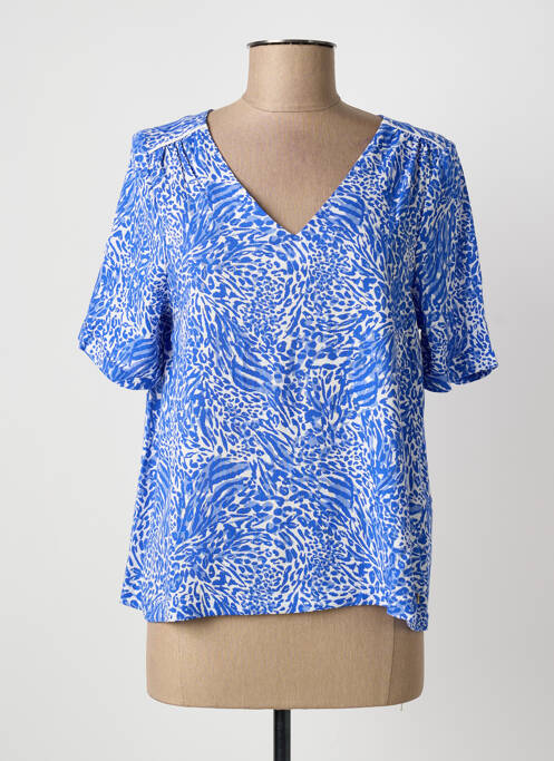 Top manches courtes manches courtes bleu ÉTYMOLOGIE femme