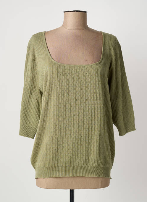 Top col carré manches longues vert MADIVA femme