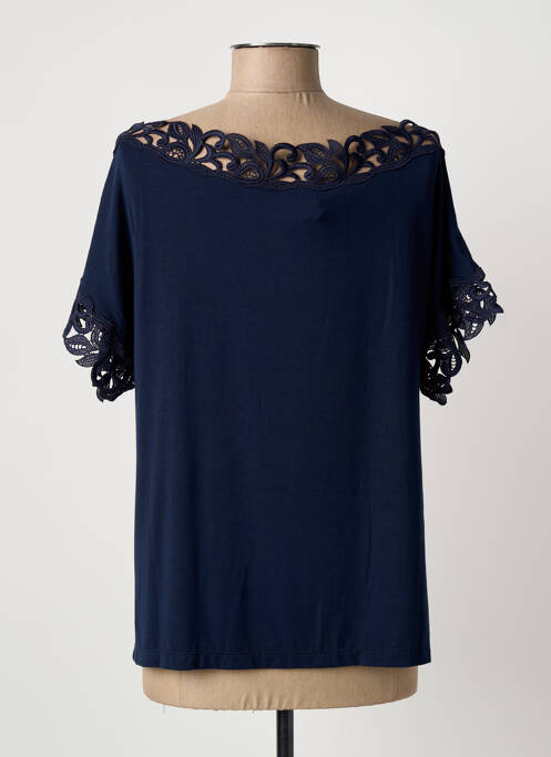 Top tissage jersey manches courtes bleu MADIVA femme