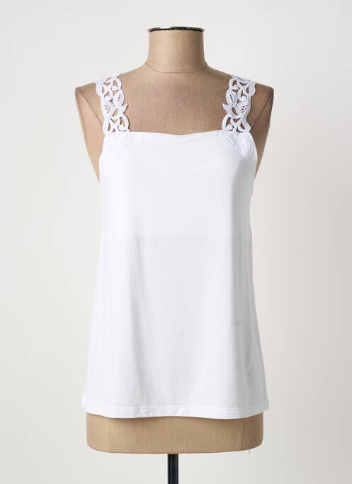 Top col carré sans manche blanc MADIVA femme