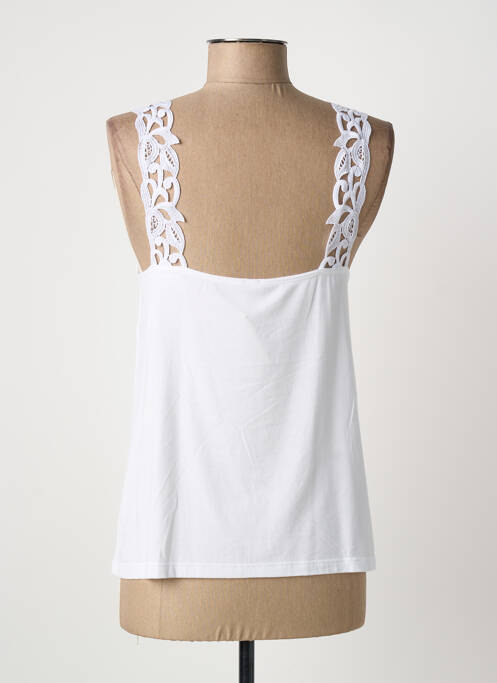 Top col carré sans manche blanc MADIVA femme