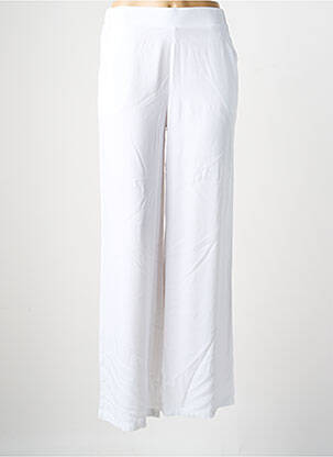 Pantalon droit tissage popeline taille normale blanc ÉTYMOLOGIE femme