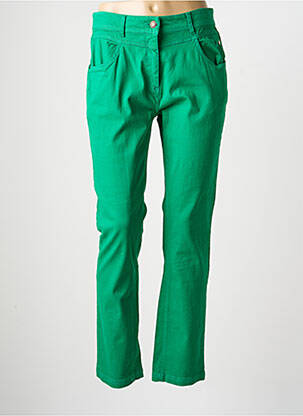 Pantalon slim taille normale taille normale vert ÉTYMOLOGIE femme