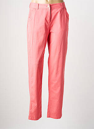 Pantalon droit tissage popeline taille normale rose ÉTYMOLOGIE femme