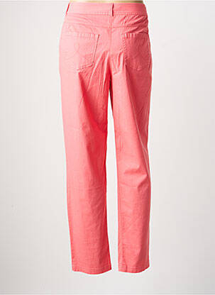 Pantalon droit tissage popeline taille normale rose ÉTYMOLOGIE femme