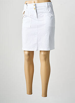 Jupe mi-longue stretch blanc ÉTYMOLOGIE femme