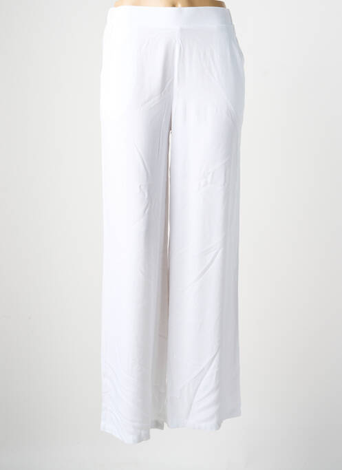 Pantalon droit tissage popeline taille normale blanc ÉTYMOLOGIE femme